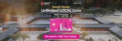 Korea unlimited data USIM | LG U+ SIM Card with T-Money transportation card function) + Voice Call | Korea Airport Pick-up|Support ChatGPT